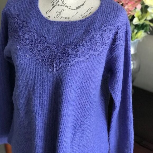 Elle Purple Sweater Blouse Small - Picture 3 of 7